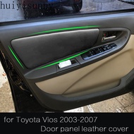 HYS 1 pair Car door Panel Cover for Toyota vios 2007 2006 2005 2004 2003 NPC42 armrest Siding Leathe