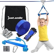 Zipline Kit for Kids and Adults with Monkey Bars and 60ft Slackline,Zip Lines Kits for Backyards,Nin