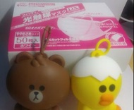 Fitty 光觸媒 dx女裝口罩 (獨立包裝）+Line friends Sally 熊大搓手液