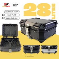 Universal 28L Aluminium Alloy Top Box | Topbox | Kotak Motor | Black / Silver | Accessories