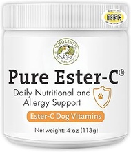 Wholistic Pet Organics Pure Ester-C Powder for Dogs - 4 Oz - Healthy Alternative to Dog Allergy Chew