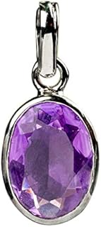 Amethyst Weight 6.50 Carat Amethyst Silver Plated Pendant Certified Natural Katela Gemstone/Jamunia 