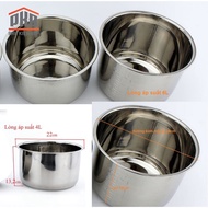 Stainless steel pressure cooker with capacity of 4 liters, 5 liters, 6 liters