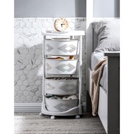4-tier Round Moveable Rotating Trolley Kitchen Rack/Dizziness Trolley Can Be Charged 4-level Kitchen Shelf Stock Available