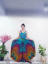 泰國 尼泊爾 清邁 手染手工渲染服飾 彩染 植物染 藍染 冰絲 大寬褲裙  大尺碼 棉花糖女孩 顯瘦 現貨