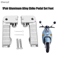 [cherry2] 1Pair Aluminum Alloy Ebike Pedal Set Foot Rest Foldable Footrest Pedal Replacement For Ebi