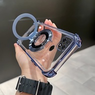 Case for OPPO A15 A15S phone casing Ring buckle magnetic mobile power charging stand anti drop soft 