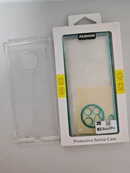Huawei mate 30 pro mobile phone transparent case (buy 1 get 1 free). 華為透明殼 2個，買一送一 (一新一舊)，送原廠清水跟機舊殼