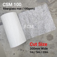 (CUT SIZE) KAIN FIBER 100GSM FIBERGLASS CHOPPED STRAND MAT (300MM WIDE) KAIN FIBER NIPIS / FIBERGLAS