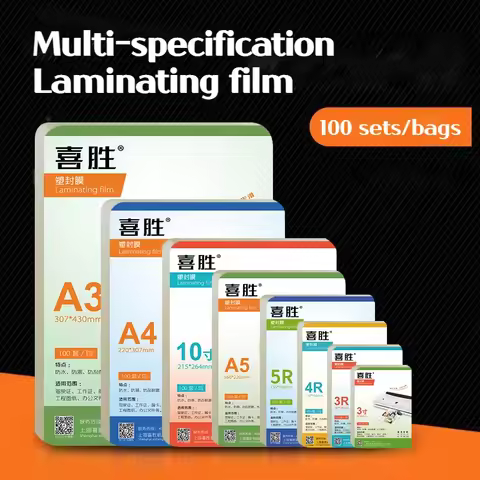 100pcs/set Laminating Film 3" 5" 6" 7" 8" 10" A3 A4 Photo Protective Film Transparent Waterproof Lam