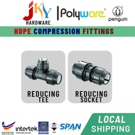 HDPE Poly Fitting Poly Pipe Connector Reducer Socket Coupling Reducing Tee 40mm 50mm 63mm