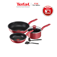 Tefal ชุดหม้อกระทะ 6 ชิ้น so chef รุ่น G135S696 **ใช้กับเตาแม่เหล็กไฟฟ้าได้** (รับประกันศูนย์ 2 ปี )