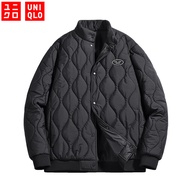 UNIQLO Baseball Jacket Men's Standing Collar Thick Warm Cotton Jacket