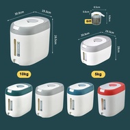 Kana 10KG & Melati 5KG - Rice Dispenser 5KG/10KG Free Measuring Cup Rice Storage Container Rice Buck