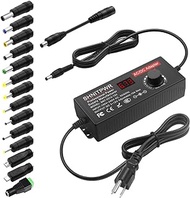 SHNITPWR 4V - 12V Power Supply 10A 120W AC to DC Adapter DC 4V 4.5V 5V 6V 7V 8V 9V 10V 11V 12V Voltage Adjustable Universal Power Converter Transformer 100-240V AC In with 14 Tips &amp; Polarity Converter