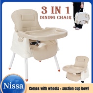 Portable Baby Booster Chair | Foldable Travel High Chair | Toddler Dining Chair Baby Outdoor Picnic Dining Chair with Adjustable Tray