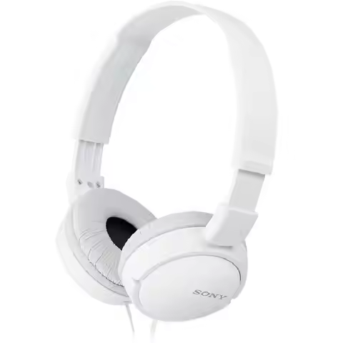 Sony mdr-zx110we 1.2 meter wired padded headphones, white, with headband, foldable
