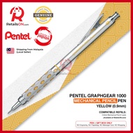 Pentel Graphgear 1000 Mechanical Pencil - 0.9mm Yellow / PG1010 Drafting Pencil Graph Gear [RetailsO