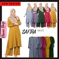 DRESS MUSLIMAH JUBAH ABAYA by HASNURI ZAFIRA MAXI SET BAJU DAN SELUAR LABUH BLOUSE AND PANTS UMRAH H