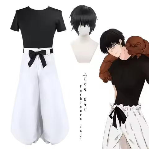 FYT Toji Fushiguro Cosplay Costume Anime Jujutsu Kaisen Toji Fushiguro Cosplay Uniform Tshirt Pants 
