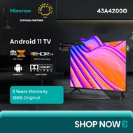 Hisense 43 inch - 43A4200G - Android 11 Bezelless Design - Voice Control TV + Bracket