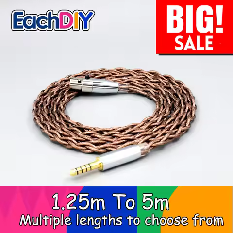 99% 24k Gold 7n Pure Silver Earphone Cable For AKG K371BT Beyerdynamic DT177x GO Pioneer HDJ-X10 Sen