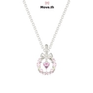 Pink Diamond Wreath Bow Necklace Women Niche High-End Clavicle Chain For Best Friend Christmas Gift-Move