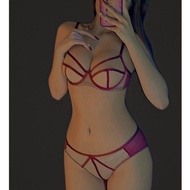 [Premium Goods] VS Pink lace female underwear set with thin cushion, soft and comfortable material f