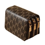 dompet beg duit wanita Short Organ Bag Multifunctional Three-Channel Zipper Card Holder Hot-selling 