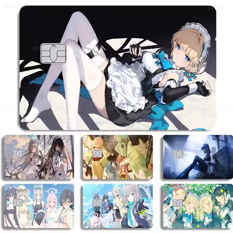 Blue Archive Anime Cartoon Sticker Film Skin For Credit Card Debit Bank Bus Card