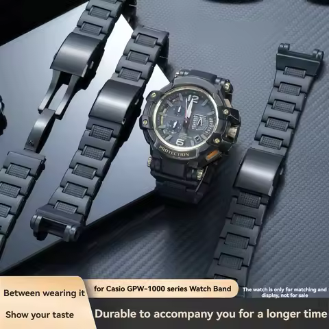 for Casio G-SHOCK GPW-1000 Black Plastic Strap | Slim Fit for 5410 Series Men's Watch | Shockproof &