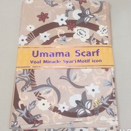 voal miracle syari motif metal logo UMAMA SCARF  130 x 130 kerudung segi 4 empat jilbab jumbo