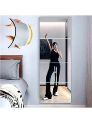 1入組可摺疊鏡子，臥室全身亞克力鏡，家庭健身房/運動館或浴室鏡，防爆掛牆鏡。