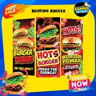 Burger/banting burger/banting pasar malam/ banner burger/ready stok/banting murah/burger pasar malam