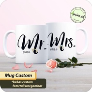 Mug Custom Foto / Tulisan Souvenir Gelas Gagang Print Custome Bebas