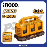 INGCO แท่นชาร์จแบตเตอรี่ 20V 6 ช่อง FCLI2064