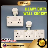 Heavy Duty T-Adaport Wall Socket Extension Plug 3 Way Adaport 3 Core Cable Socket Plug Plak Dinding 