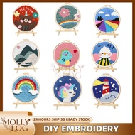 SG Cross Stitch Kit DIY Needle Embroidery Kit Beginner DIY Embroidery Kit Punch Poke Needle Embroide