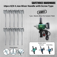 10pcs H/D 4 Jaw Screw Head Mixer Handle FOC Electric Mixer Cement Concrete Paint Mixing Machine Mesi