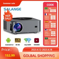 Salange X2 Mini Portable Projector Profesional Android 9.0 5G Wifi Full 4K HD 1080P 12000lm BT5.1 Smart Home Theater Pro