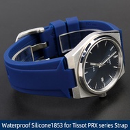 Silicone Ruer Watchb For 1853 TISSOT PRX Watch T137.407/T137.410 Series Super Men Wrist Strap 26X12mm Convex End