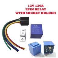 12V 120A Car Horn Relay 4/5 Pin Socket Mounting Base Holder Relay Hon Kereta