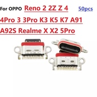 5-50pcs For OPPO Reno 2 2Z Z 4 4Pro 3 3Pro K3 K5 K7 A91 A92S Realme X X2 5Pro USB Type C Plug Chargi