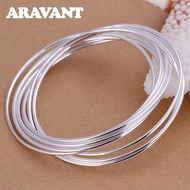 Aravant 925 Silver 10 Circle Bangle For Men Women Fashion Jewelry