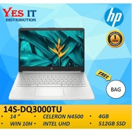 HP 14s-dq3000TU 3V7K7PA 14" Laptop (Intel Celeron N4500 ,4GB ,512GB SSD, FHD, W10H, 1YW)FREE BAG