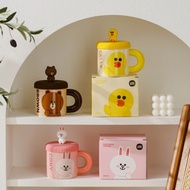 terbaru !!! line friends mug a / gelas cangkir mug karakter line brown cony sally keramik hadiah kad
