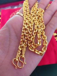 ใหม่!! สร้อยคอลายคตกิตขัดทราย ชุบทองแท้ 24K เคลือบแก้ว น้ำหนัก 5 บาท ยาว 24 นิ้ว