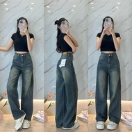 919JEANS Vintage Jeans Fade Long Tube Women's Loose