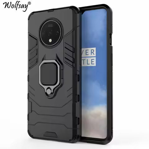 Wolfsay For OnePlus 7T Case, OnePlus 7T Car Holder Armor Cases Hard PC & Soft Silicone Cover for One