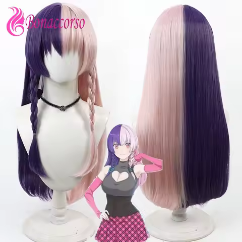 Dimensional Seduction Cosplay Wig Synthetic Two Color Long Braided Wig Anime Coser Cute Girl Heat Re